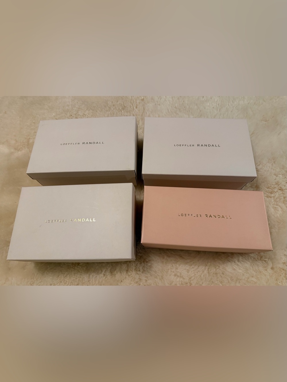 Loeffler Randall Shoe Box Set in White and Blush